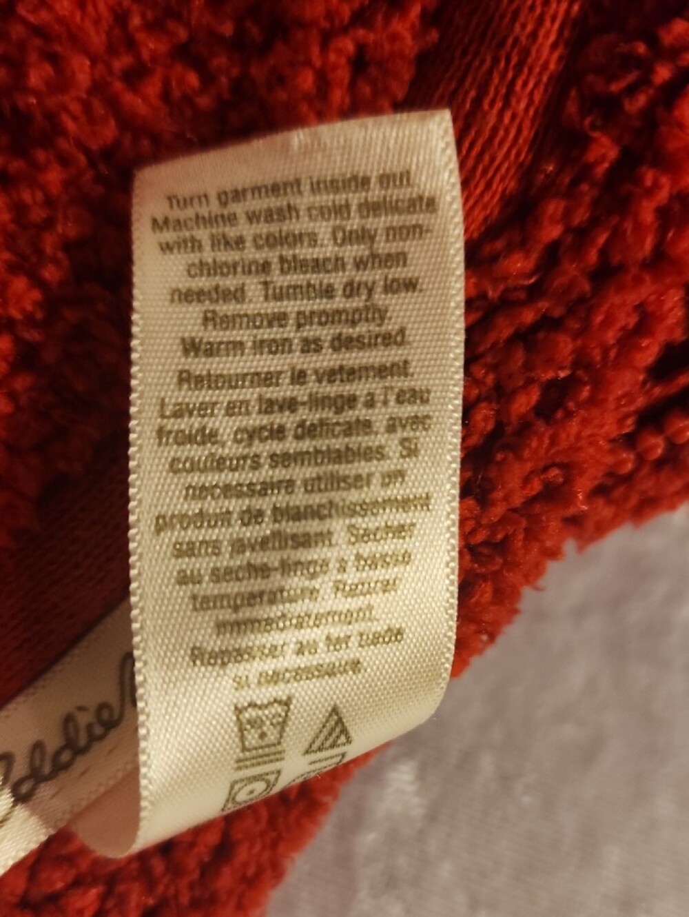 Eddie Bauer Plush Deep Red Teddy Zip-Up Jacket - Picture 11 of 11